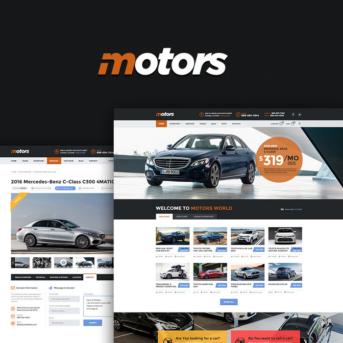 Motors ­- Automotive Theme wordpress mua bán cho thuê Ô tô 200k