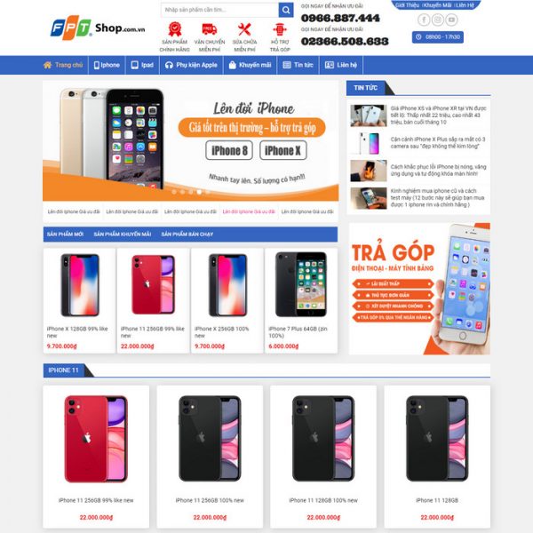 Theme Wordpress bán hàng Điện Thoại Iphone, Apple M180 hình 2