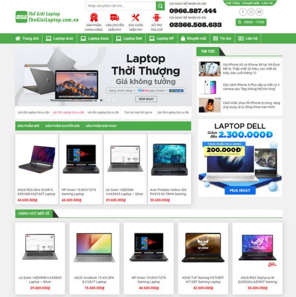 Theme Wordpress bán Laptop Máy Tính Xách Tay M176 hình 2