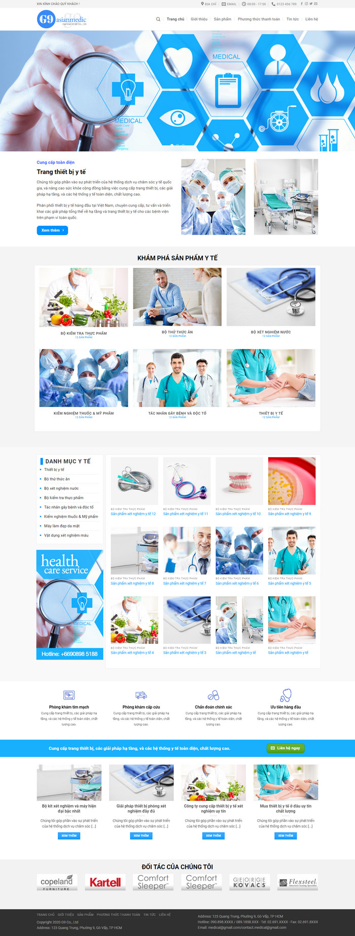 Theme WordPress bán hàng Thiết bị Y tế M129