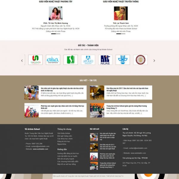 Theme Wordpress trung tâm Đào Tạo nghệ thuật giáo dục hình số 3