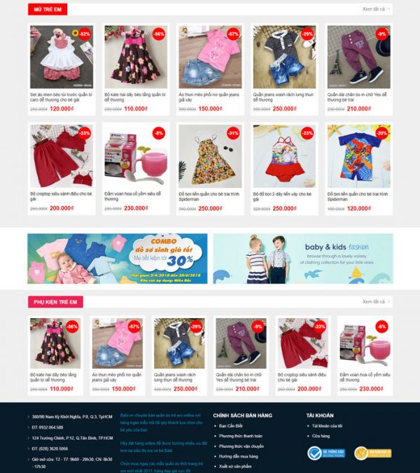 Theme Wordpress bán hàng thời trang trẻ em M199 hình 3