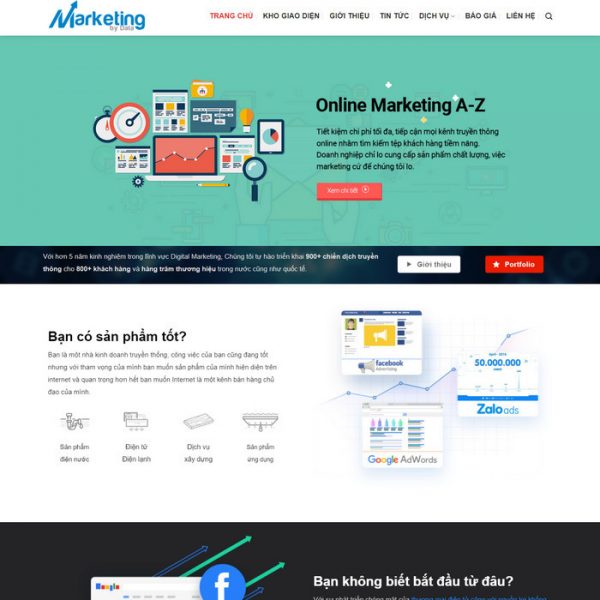 Theme Wordpress Công ty dịch vụ Thiết kế web, Marketing M218 hình 2