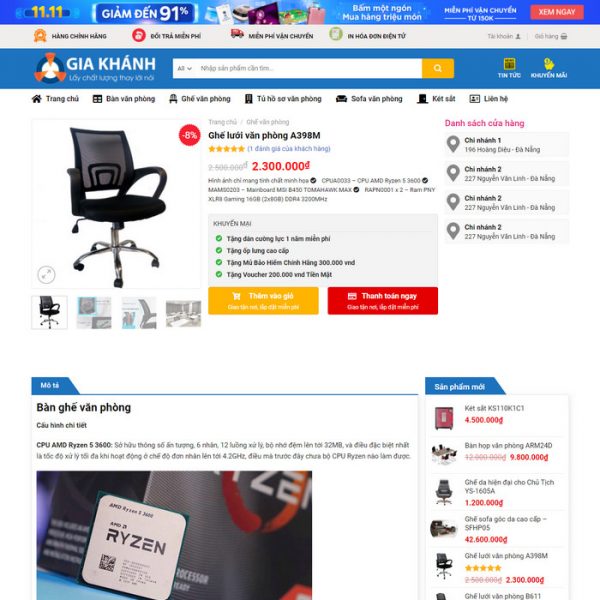 Theme Wordpress bán Bàn Ghế Nội Thất Văn Phòng M231 hình 4