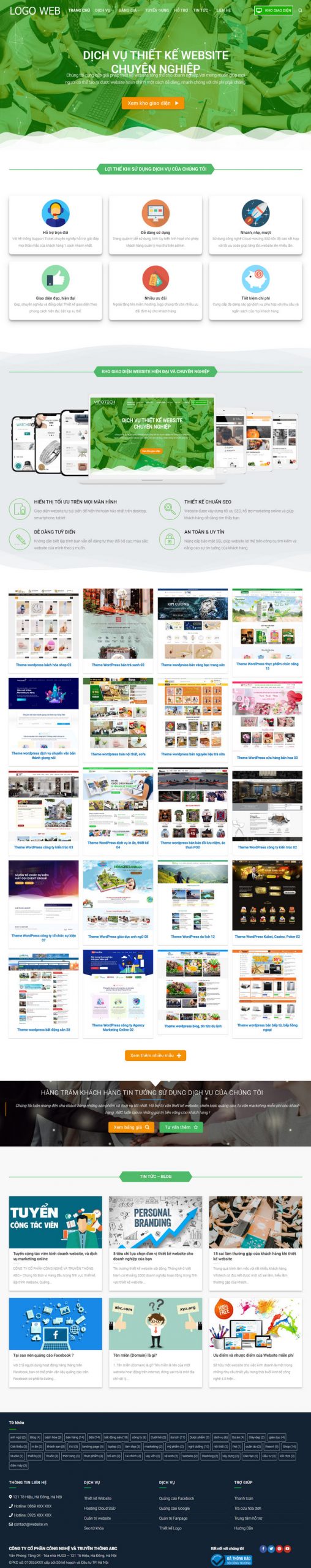 Theme WordPress Dịch Vụ Thiết kế Website Cao Cấp